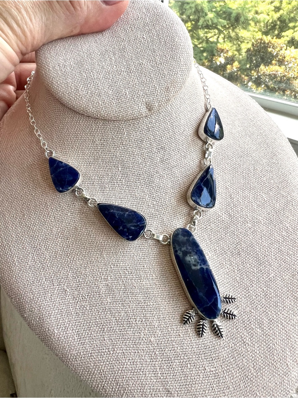 926 Indigo Nomad Spiritual Sodalite 5 Stone Necklace